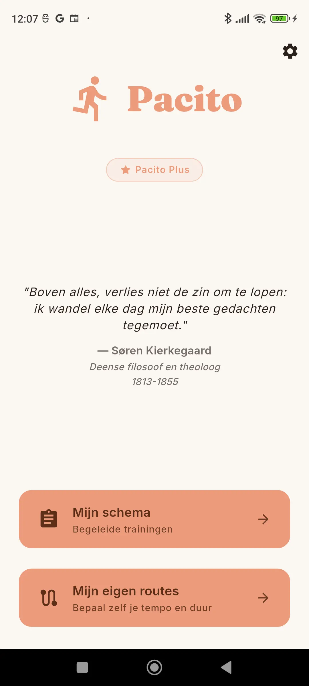 Het startscherm