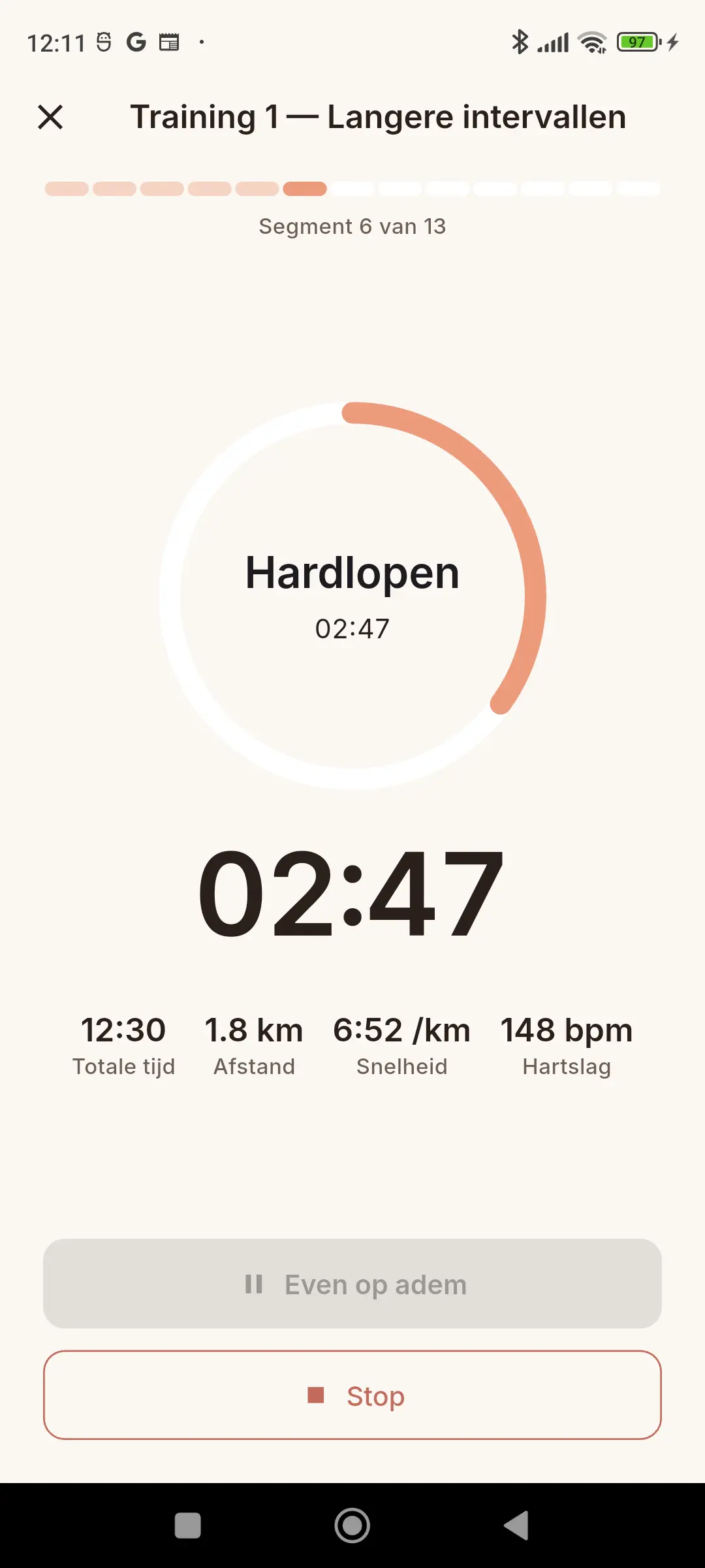 Tijdens de training