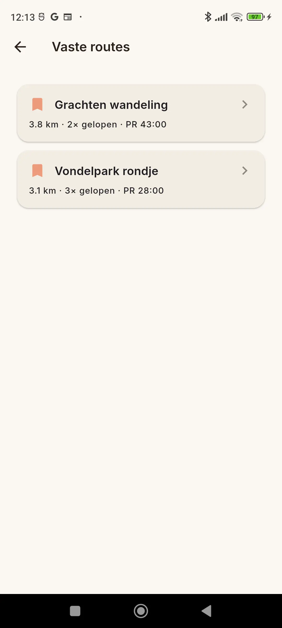 Mijn vaste routes