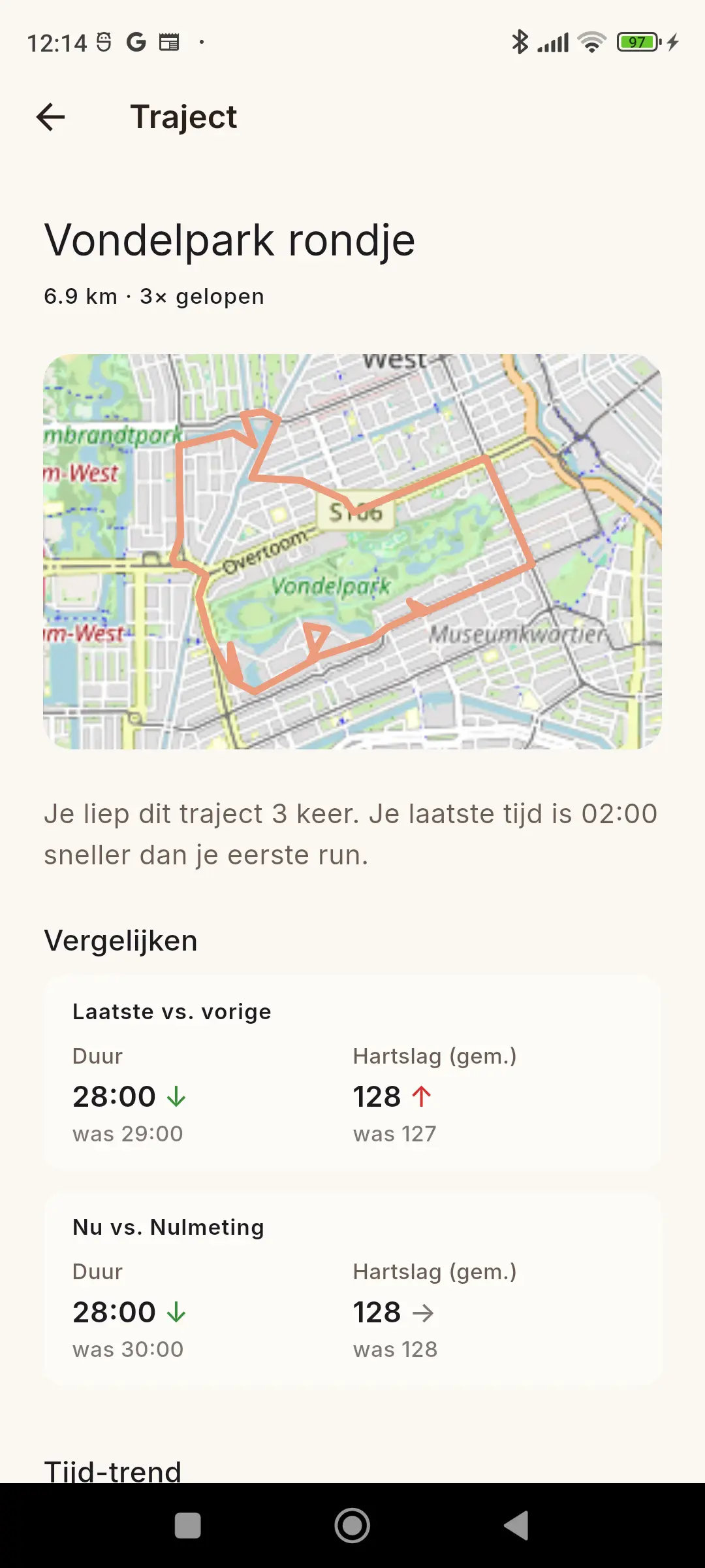 Een vaste route